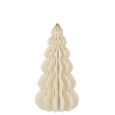 Kerstboom Origami Kalk Large uit de set van J-Line, gefacetteerde kegel van 35 cm