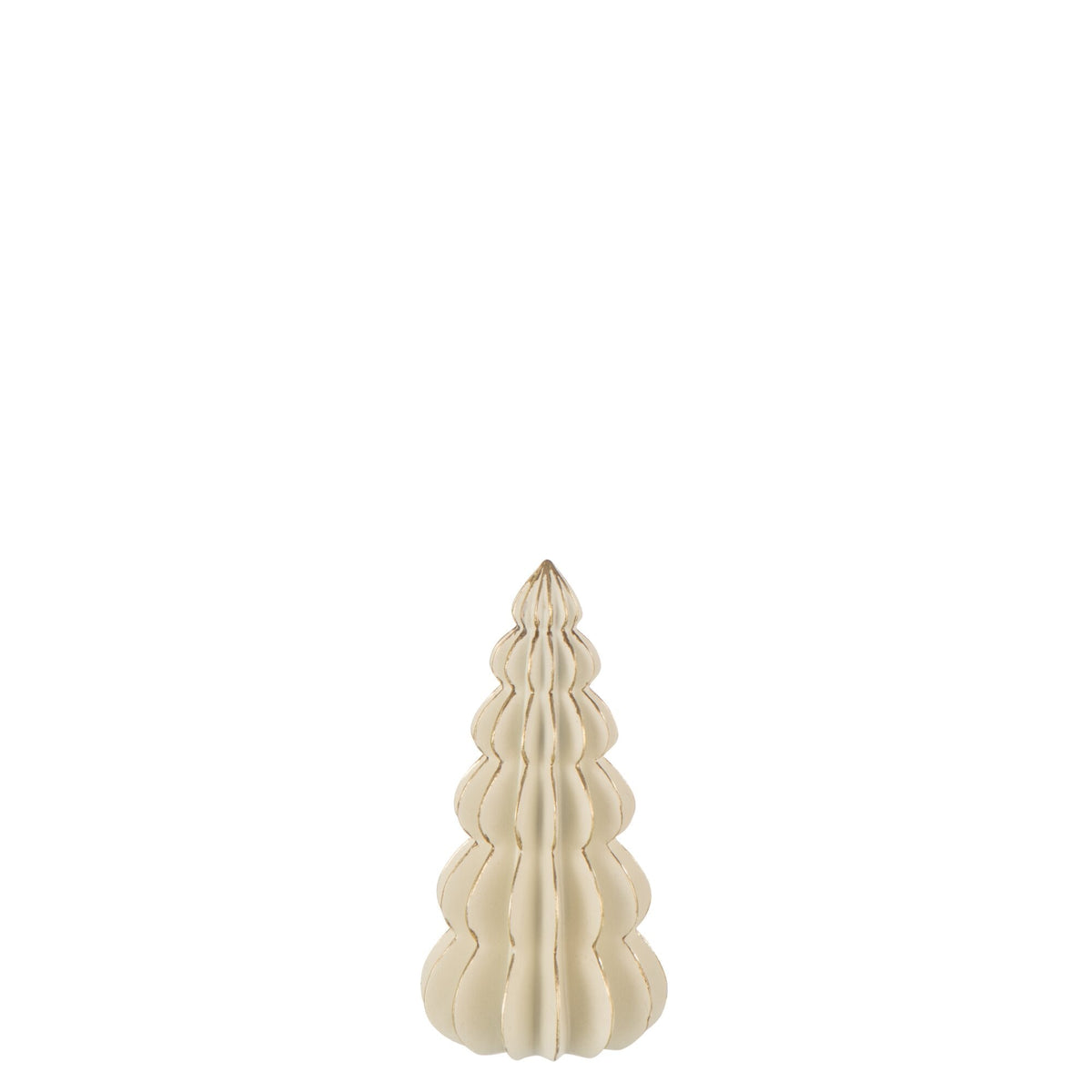 Kerstboom Origami Kalk Small uit de set van J-Line, gefacetteerde kegel van 21 cm