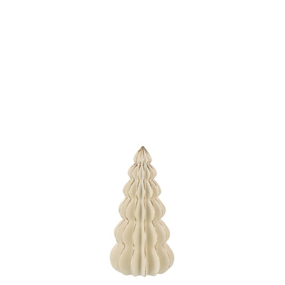 Kerstboom Origami Kalk Small uit de set van J-Line, gefacetteerde kegel van 21 cm
