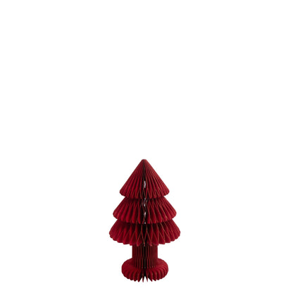 Kerstboom Vouwbaar Papier Kerstrood Medium uit de set van J-Line, papieren kegel van 40 cm
