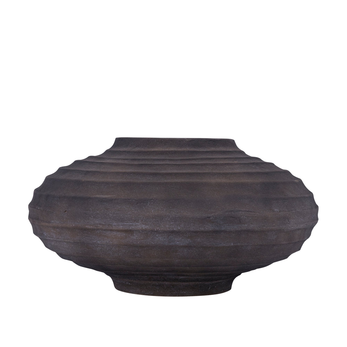 Set Van 3 Kody Potten Bruin Stone Wash van PTMD, de grote pot op witte achtergrond