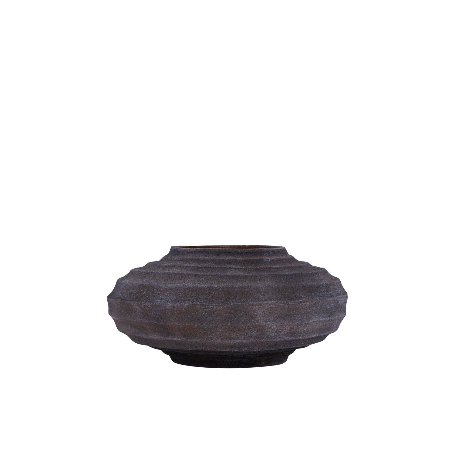 Set Van 3 Kody Potten Bruin Stone Wash van PTMD, de kleine pot op witte achtergrond