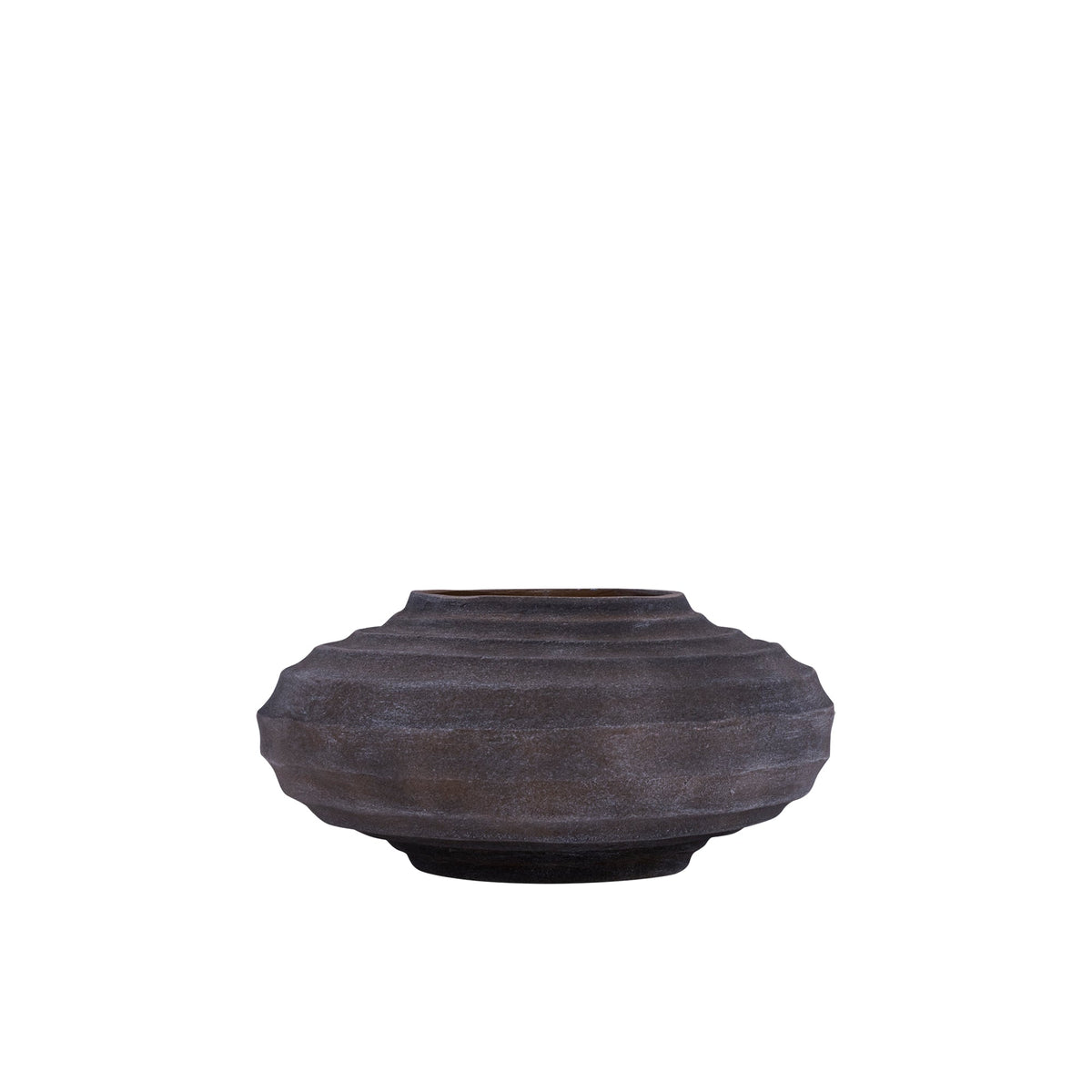 Set Van 3 Kody Potten Bruin Stone Wash van PTMD, de kleine pot op witte achtergrond