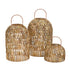 Set Van 3 Lantaarns Nordby Maisblad Naturel van Pomax, productfoto in naturel met de volledige vorm in beeld