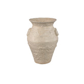Set van 3 Leandra potten beige keramiek van PTMD, pot M op witte achtergrond