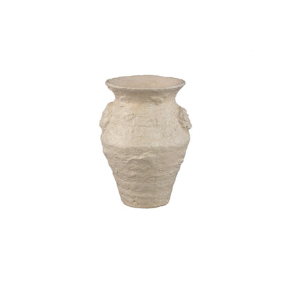 Set van 3 Leandra potten beige keramiek van PTMD, pot S op witte achtergrond