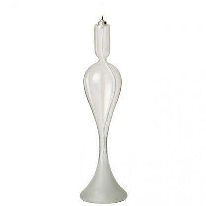 Led Kaars Glas Transparant Large van J-Line, onderdeel van de set, glazen kaars van 34 cm met matte voet