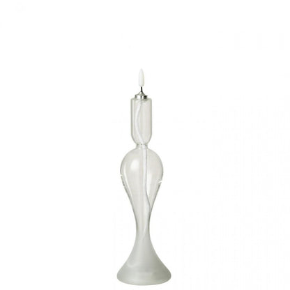 Led Kaars Glas Transparant Small van J-Line, onderdeel van de set, glazen kaars van 26 cm met druppelvorm