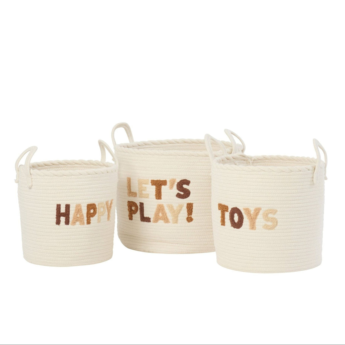 Set Van 3 Mand Kinderen Katoen Wit/Bruin J-Line