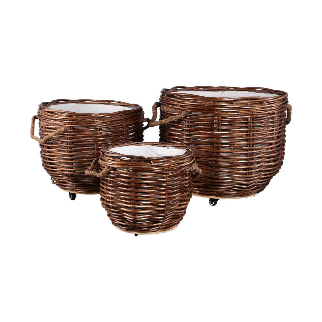 Set van 3 Manden Darrett Willow Bruin Op Wielen PTMD