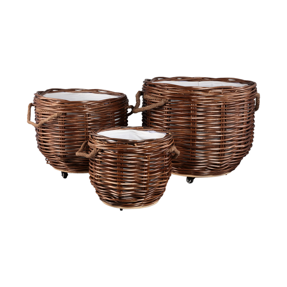 Set van 3 Manden Darrett Willow Bruin Op Wielen PTMD