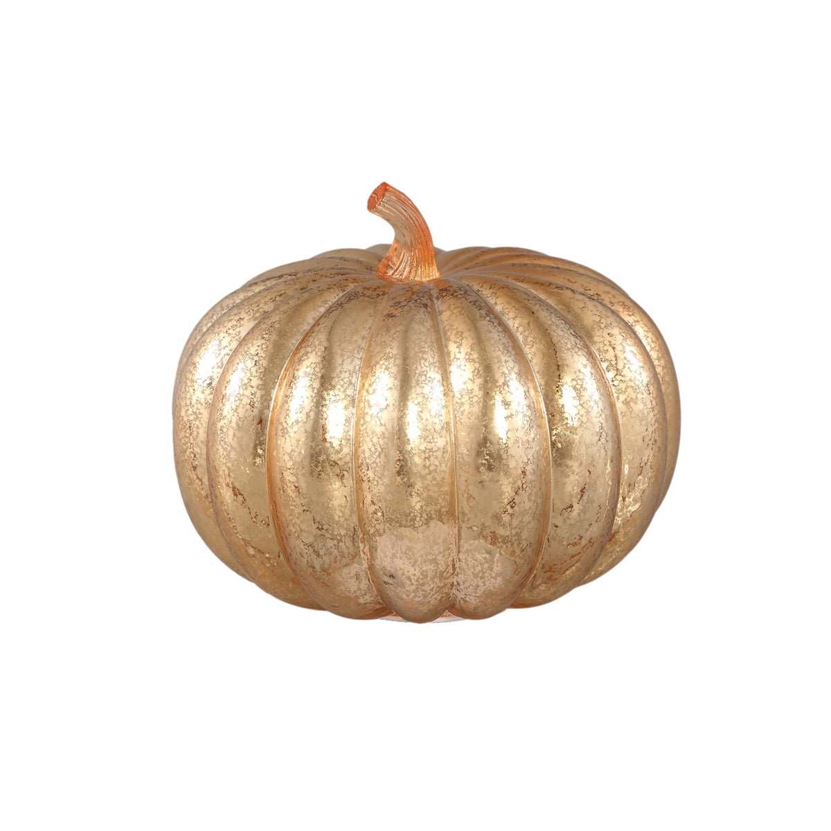 Set Van 3 Pumpa Pompoen LED Lampjes Goud van PTMD, de grote pompoen L op witte achtergrond
