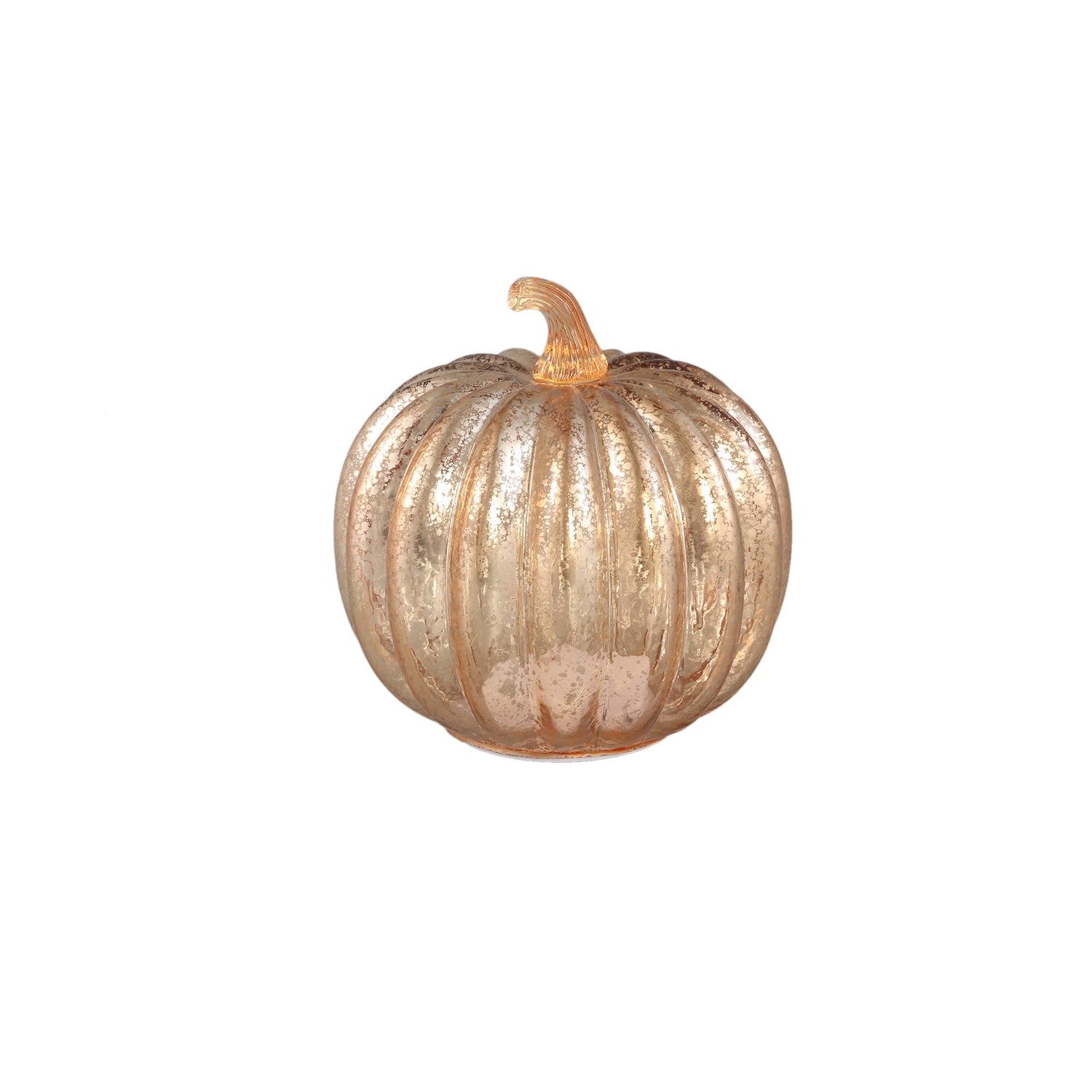 Set Van 3 Pumpa Pompoen LED Lampjes Goud van PTMD, de middelgrote pompoen M op witte achtergrond