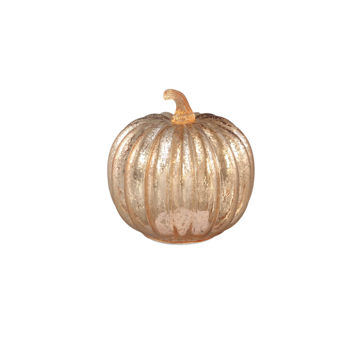 Set Van 3 Pumpa Pompoen LED Lampjes Goud van PTMD, de middelgrote pompoen M op witte achtergrond