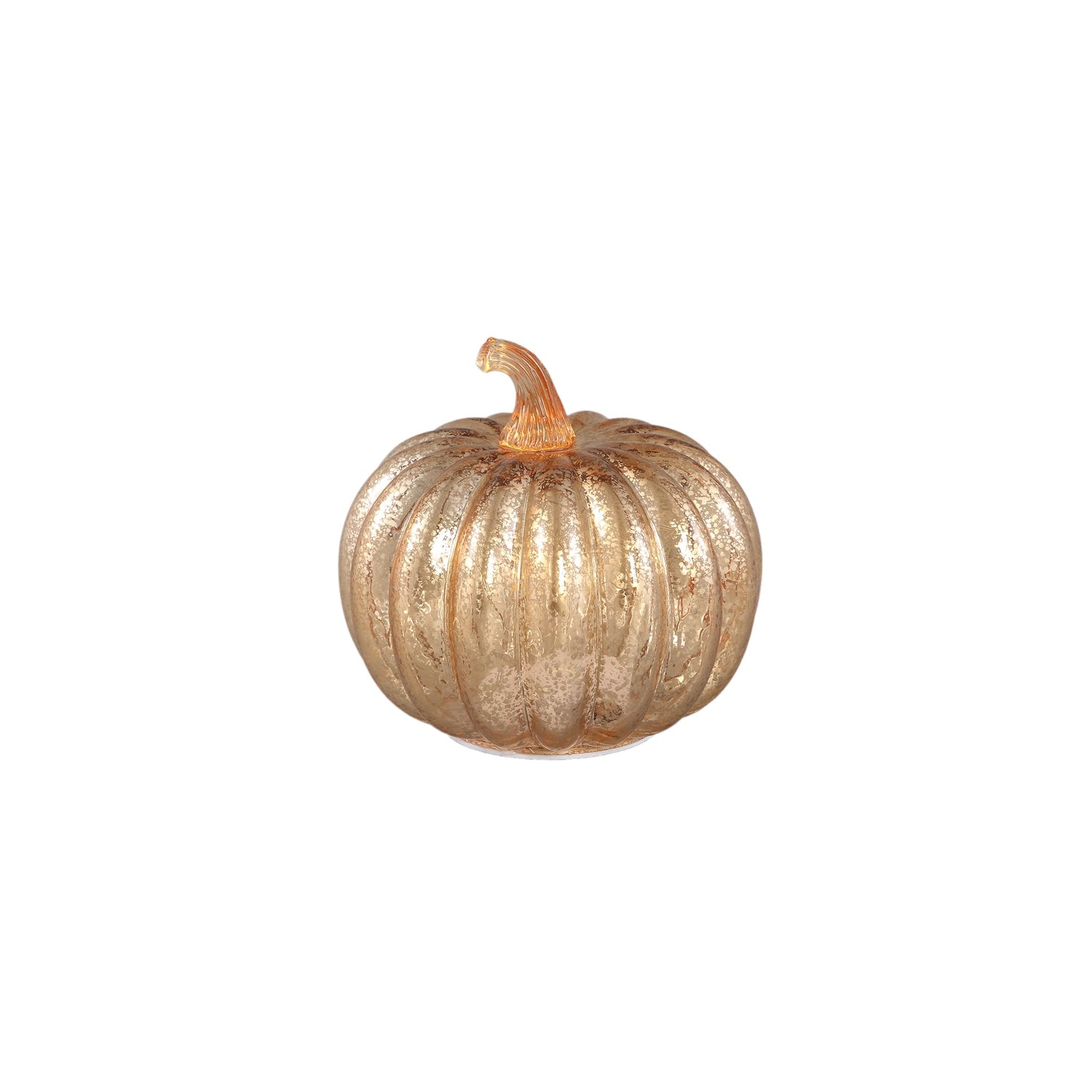 Set Van 3 Pumpa Pompoen LED Lampjes Goud van PTMD, de kleine pompoen S op witte achtergrond