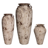 Set Van 3 Robena Potten Crème Antiek Vintage van PTMD, de complete set met alle drie de kruikpotten naast elkaar op witte achtergrond