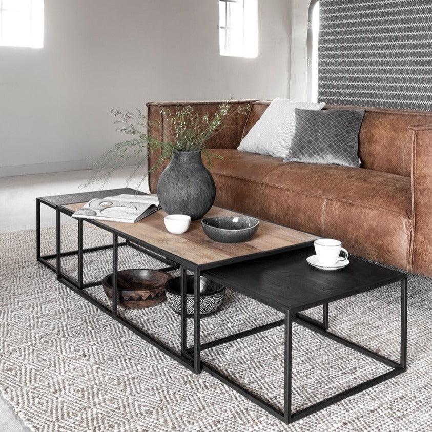Set Van 3 Salontafels Cosmo van DTP Home, de drie tafels in elkaar geschoven