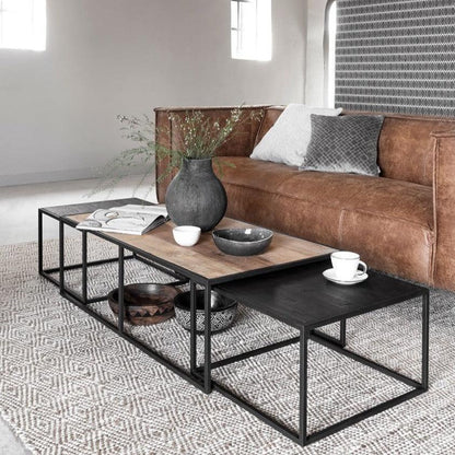 Set Van 3 Salontafels Cosmo van DTP Home, de drie tafels in elkaar geschoven