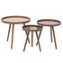 Set Van 3 Salontafels Rond Rubberhout Multi Naturel van J-Line, drie ronde tafels in naturel