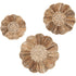 Set Van 3 Wandpanelen Flower van MUST Living in naturel, abaca, volledig in beeld op een neutrale achtergrond