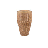 Set van 3 Zanaya potten lichtbruin cement van PTMD, pot S op witte achtergrond
