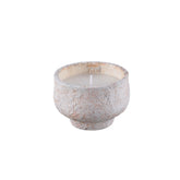 Set Van 4 Outdoor Kaarsen Cement van PTMD, Haily witte kaars op voet op witte achtergrond