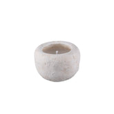 Set Van 4 Outdoor Kaarsen Cement van PTMD, Sarai witte afgeronde kaars op witte achtergrond