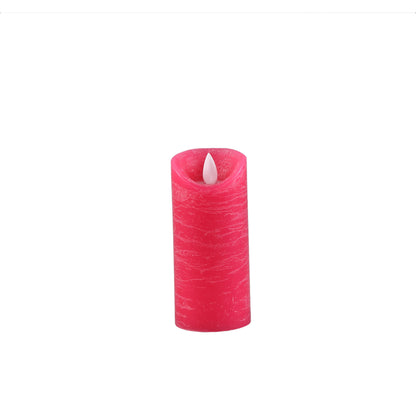 LED kaars maat XS van PTMD in fel roze, smalle stompkaars van 12 cm hoog