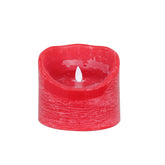 LED kaars maat XL van PTMD in rood, brede lage stompkaars van 12 cm doorsnee
