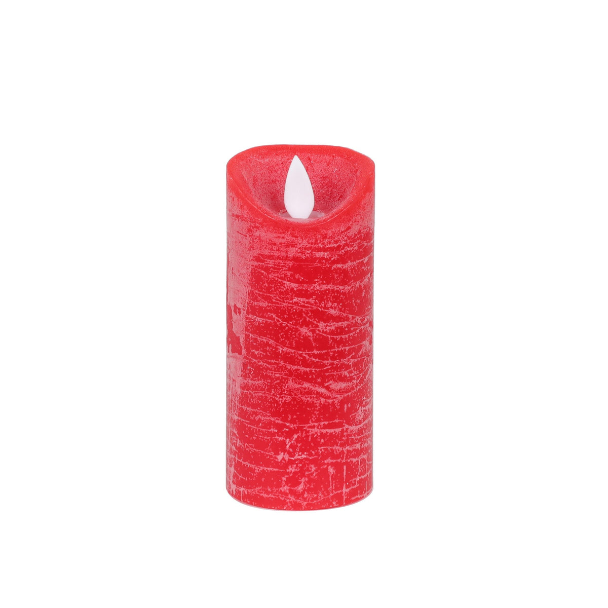 LED kaars maat XS van PTMD in rood, smalle stompkaars van 12 cm hoog