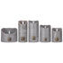Set van 5 LED kaarsen Rustic Suede Grey van PTMD, de complete set met alle vijf de kaarsen naast elkaar op witte achtergrond