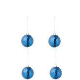 Doos Van 4 Kerstballen Spiegelglas Blauw Small van J-Line, onderdeel van de Set Van 8 Kerstballen Spiegelglas Blauw, op witte achtergrond