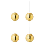 Doos Van 4 Kerstballen Spiegelglas Goud Large van J-Line, onderdeel van de Set Van 8 Kerstballen Spiegelglas Goud, op witte achtergrond