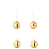 Doos Van 4 Kerstballen Spiegelglas Goud Small van J-Line, onderdeel van de Set Van 8 Kerstballen Spiegelglas Goud, op witte achtergrond