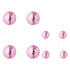 Set Van 8 Kerstballen Spiegelglas Roze van J-Line, de complete set met alle acht de kerstballen naast elkaar op witte achtergrond
