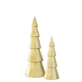 Gouden kerstboom kaarsen van J-Line in large en small naast elkaar op witte achtergrond