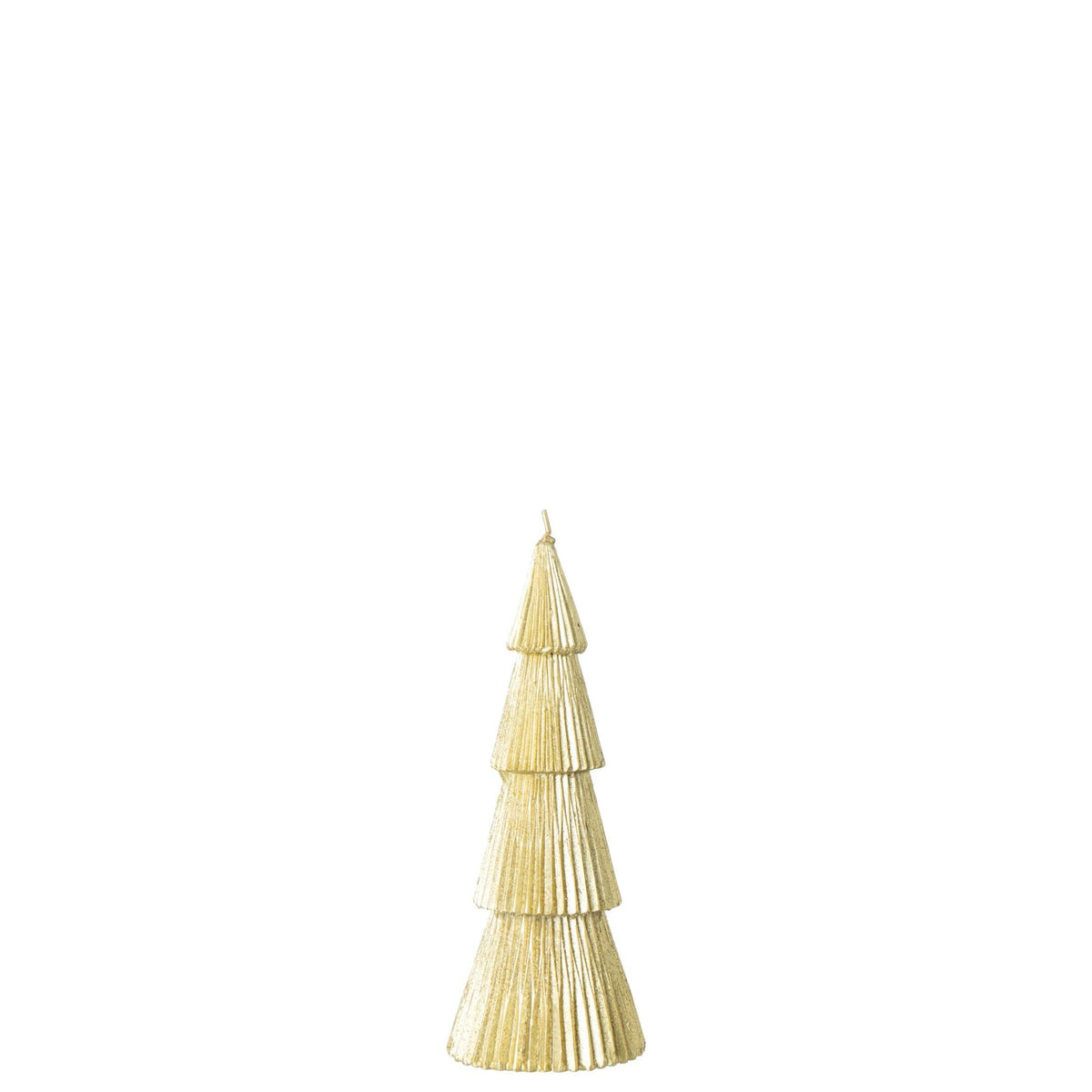 Kleine gouden kerstboom kaars van J-Line van 19,5 cm op witte achtergrond
