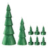 Set Van 8 Kerstboomkaarsen Groen van J-Line, de complete set met beide kaarsen en de zes kaarsjes