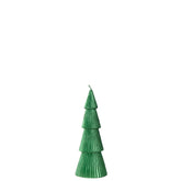 Kleine groene kerstboom kaars van J-Line van 19,5 cm op witte achtergrond
