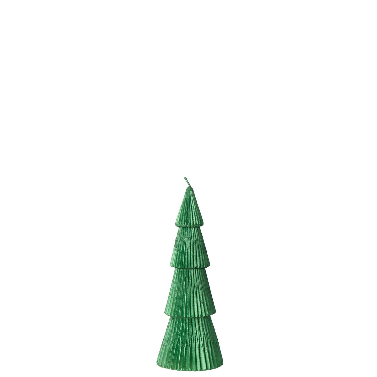 Kleine groene kerstboom kaars van J-Line van 19,5 cm op witte achtergrond