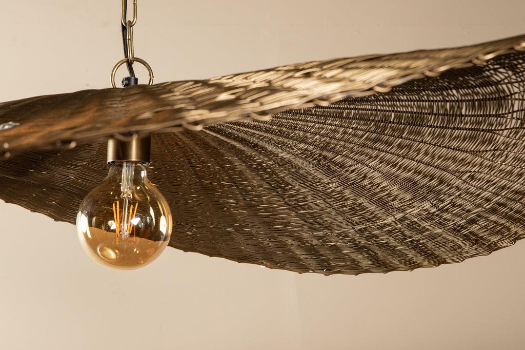 Shauney Gold iron wavy hanging lamp round L PTMD - Hanglamp - PTMD - livinglovely.nl