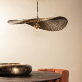 Shauney Gold iron wavy hanging lamp round L PTMD - Hanglamp - PTMD - livinglovely.nl