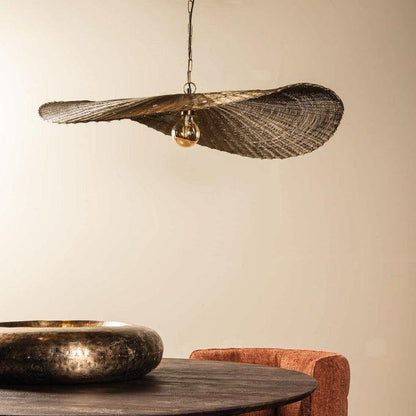 Shauney Gold iron wavy hanging lamp round L PTMD - Hanglamp - PTMD - livinglovely.nl