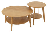 Side Table Round Bamboo Natural Large - - J-Line - livinglovely.nl