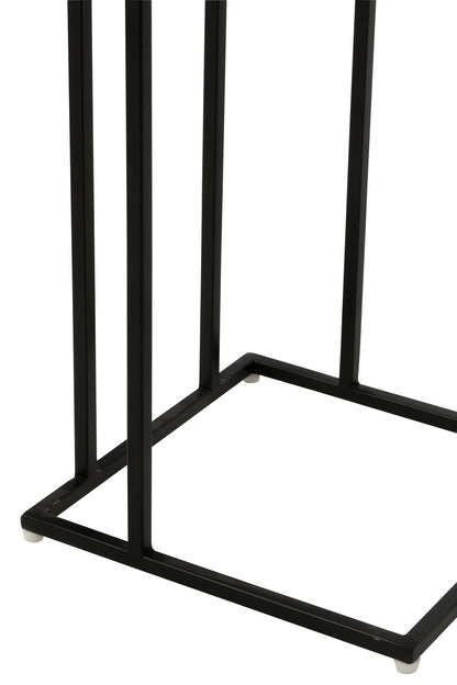 Side Table Square Acacia Wood/Resin Natural/Blue - - J-Line - livinglovely.nl