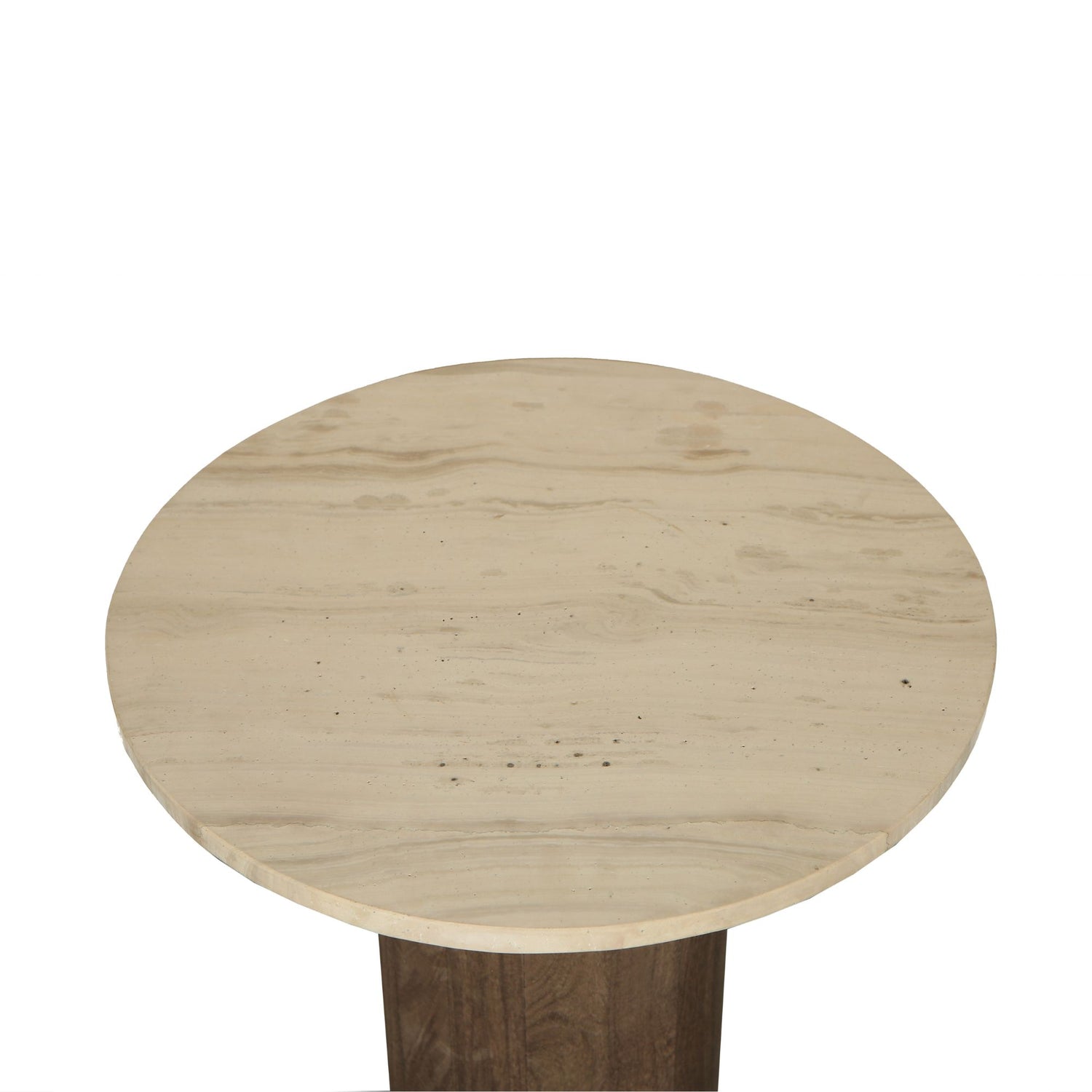 Sidetabel Liora Bruin Mangohout Marmer Rond Ø50 PTMD - Sidetable - PTMD - livinglovely.nl
