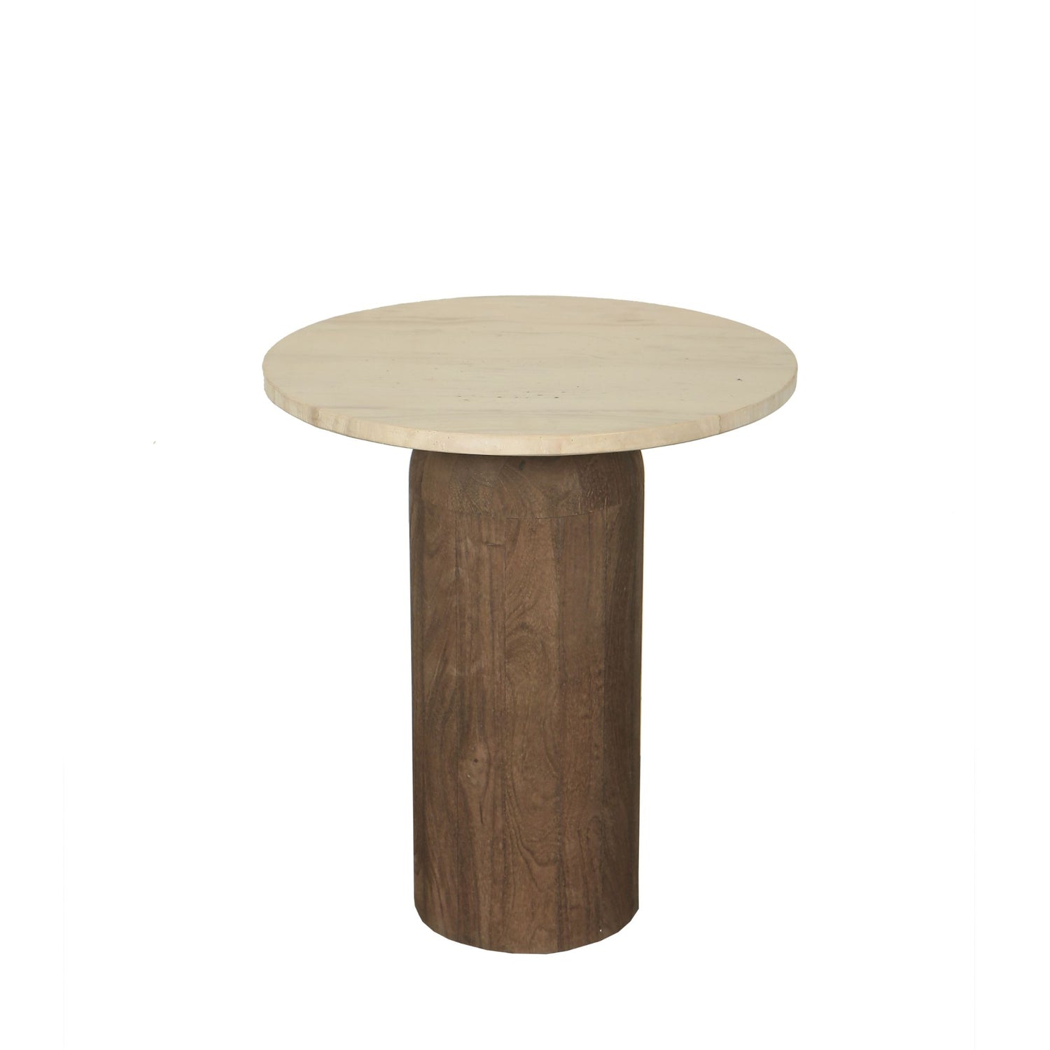 Sidetabel Liora Bruin Mangohout Marmer Rond Ø50 PTMD - Sidetable - PTMD - livinglovely.nl