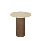 Sidetabel Liora Bruin Mangohout Marmer Rond Ø50 PTMD - Sidetable - PTMD - livinglovely.nl