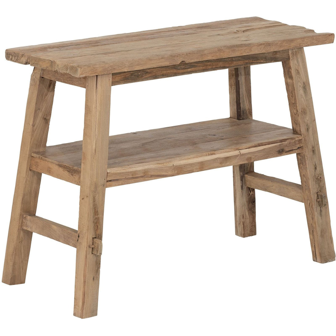 Sidetable Antiques Semeru van MUST Living in naturel, gerecycled teakhout, volledig in beeld op een neutrale achtergrond