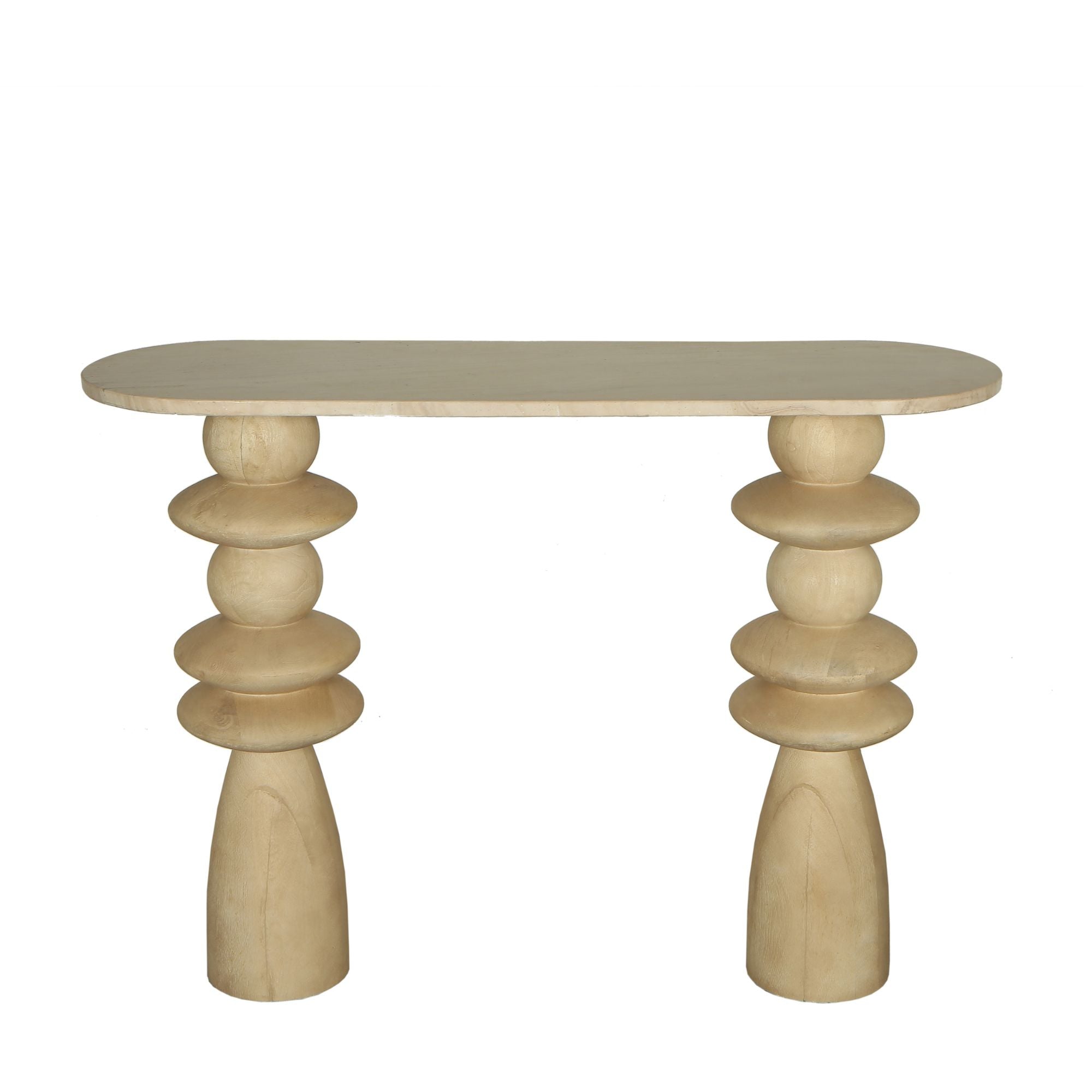 Sidetable Callain Natural Mango Wood Marble Ovaal PTMD - Sidetable - PTMD - livinglovely.nl